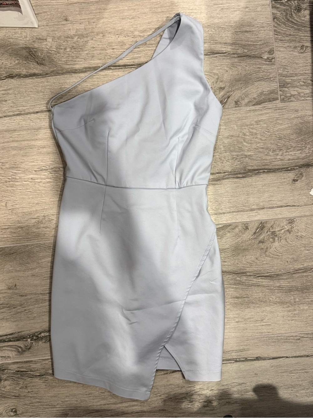Superdown Dusty Blue Molly One Shoulder Dress